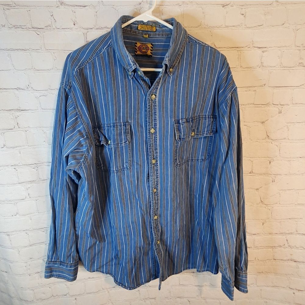 Men's Justin Workwear longsleeve button-down shirt, size Large